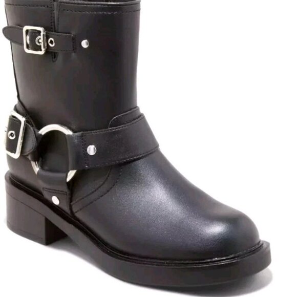 Universal Thread Shoes - Universal Thread Womens Connor Side Zip Harness Buckle Ankle Boots Black Sz 7